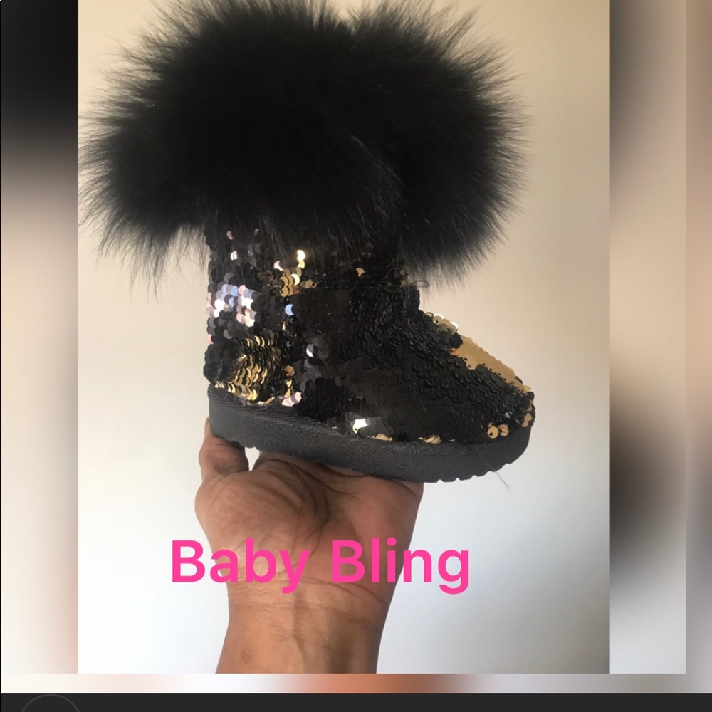 Custom made toddler girl sequin boot